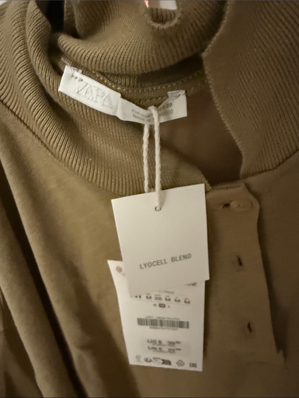 Zara Tan Button Polo Top - Picture 2 of 8